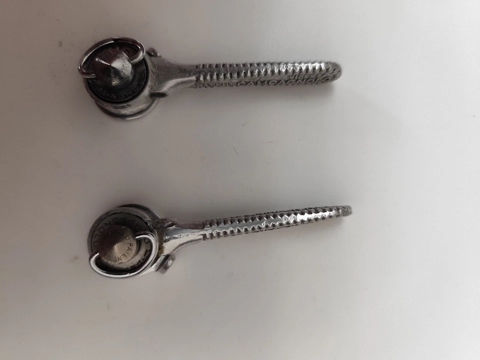 2 LEVIERS DE VITESSE CAMPAGNOLO RECORD YEAR 60/70 AVEC LE CARRÉ A BRASER - Photo 4/4