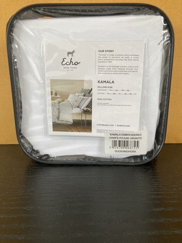ECHO New York KAMALA One Pillowcase White PURE COTTON - Picture 3 of 3