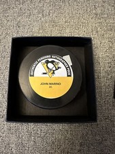John Marino Signed Autographed Pittsburgh Penguins Hockey Puck