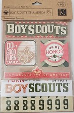 NEW K Company - Boys Scouts of America BOY SCOUT Flip Pack Embellishment, 69 Pcs