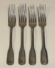 Oneida STANFORD Glossy SET OF 4 Forks Stainless Flatware 8”