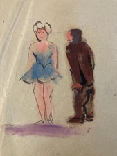 Very Beautiful German Expressionism Ink Gouache 1920 Expressionist