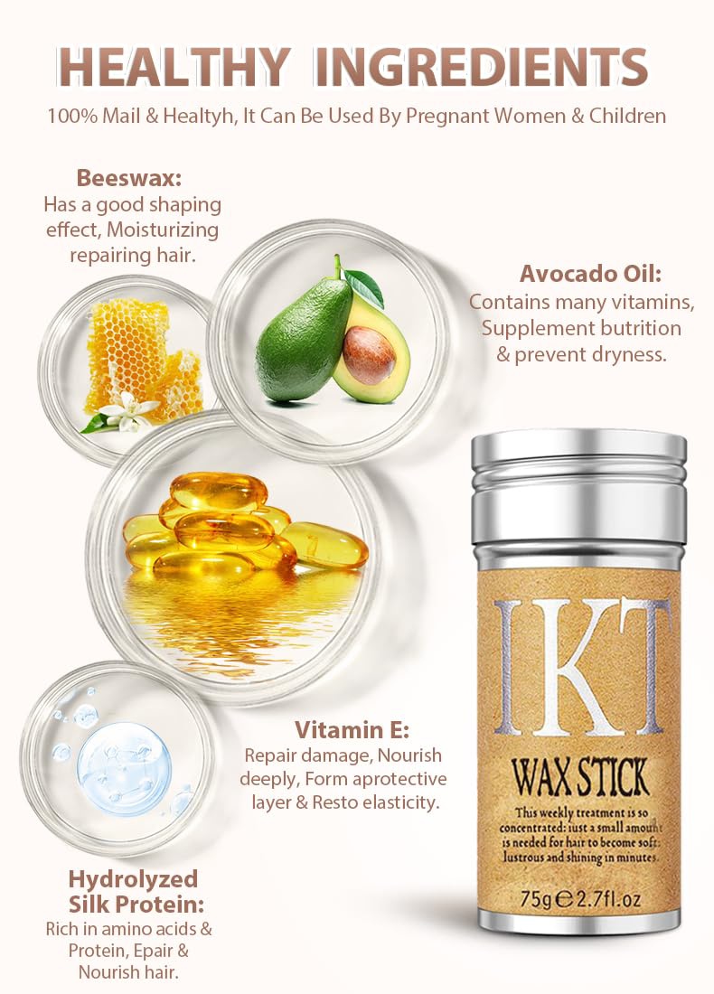 AnWoor Hair Wax Stick, Wax Stick for Hair, Hair Wax Stick for Women