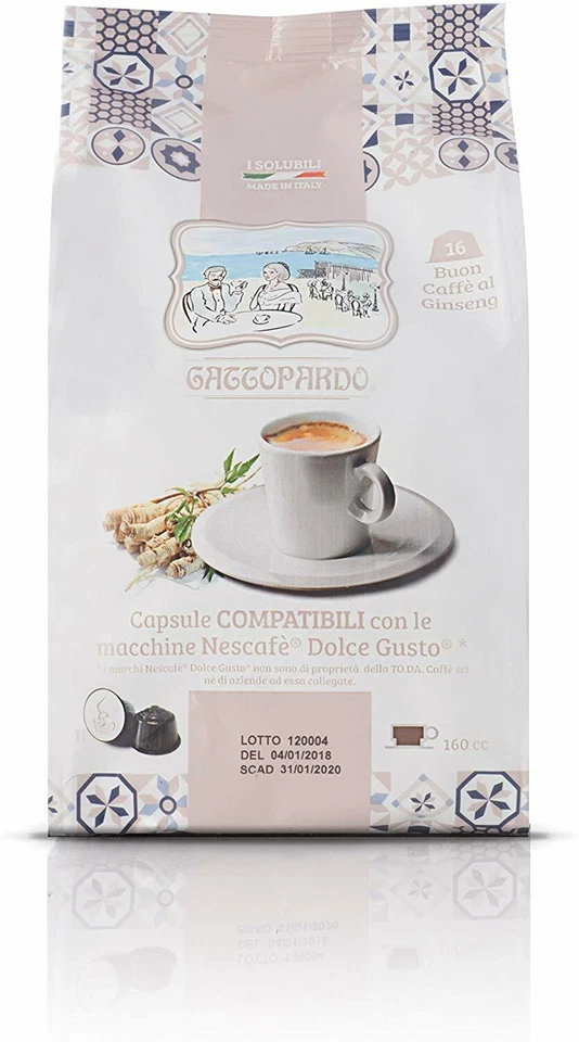 96 Capsule Gattopardo To.Da Ginseng Compatibili Nescafè Dolce Gusto TODA