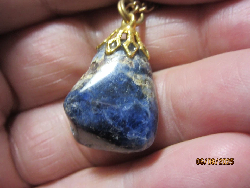 Collar colgante de sodalita de 1,0" de 24" coleccionable ISTPOFN-49 Foto 3 de 4