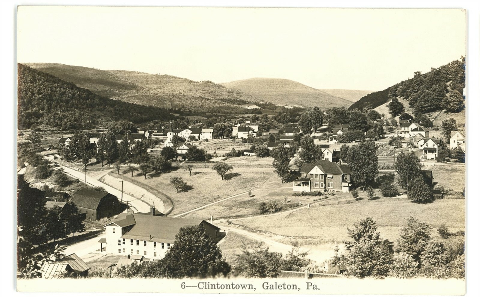 RPPC Aerial View of Clintontown GALETON PA Potter County Real Photo