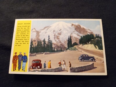 Greetings From the State of Washington Mount Rainier - Old Postcard