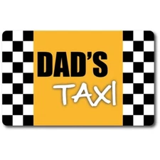 Dad's Taxi Magnet Decal, 5x8 Inches, Automotive Magnet for Car