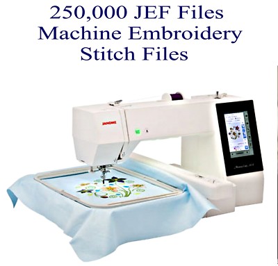 250,000 + JEF ONLY  Machine Embroidery Designs USB