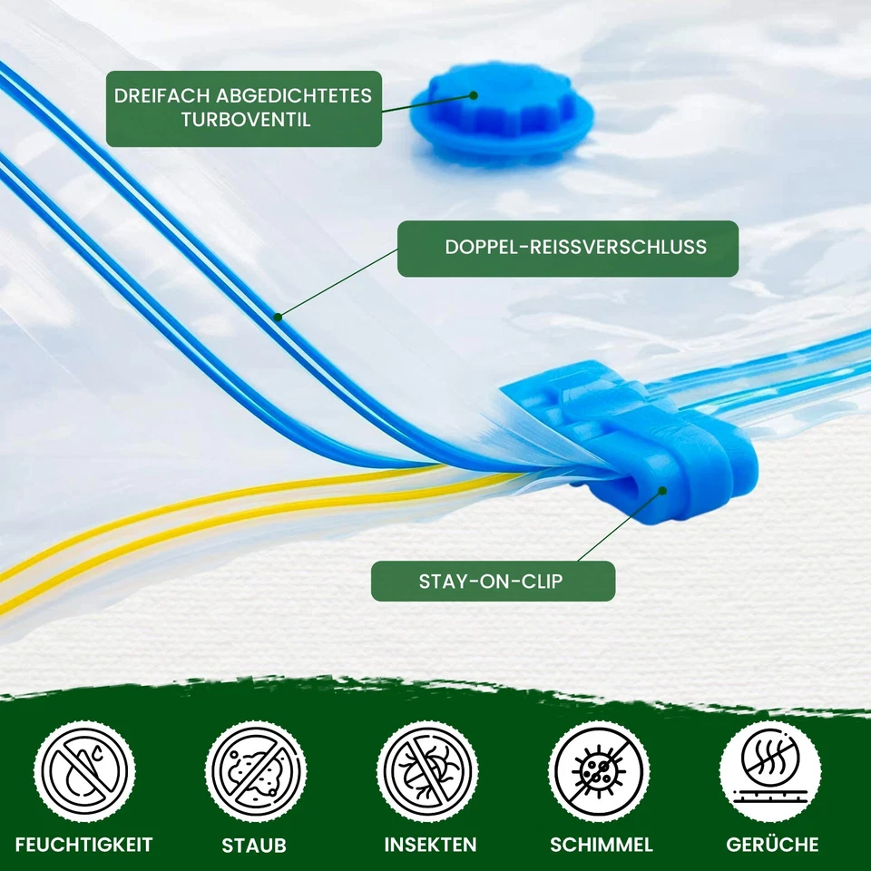 Vakuumbeutel Aufbewahrungsbeutel Kleiderbeutel Vakuum Vacuum Beutel für Kleidung - Bild 3 von 4