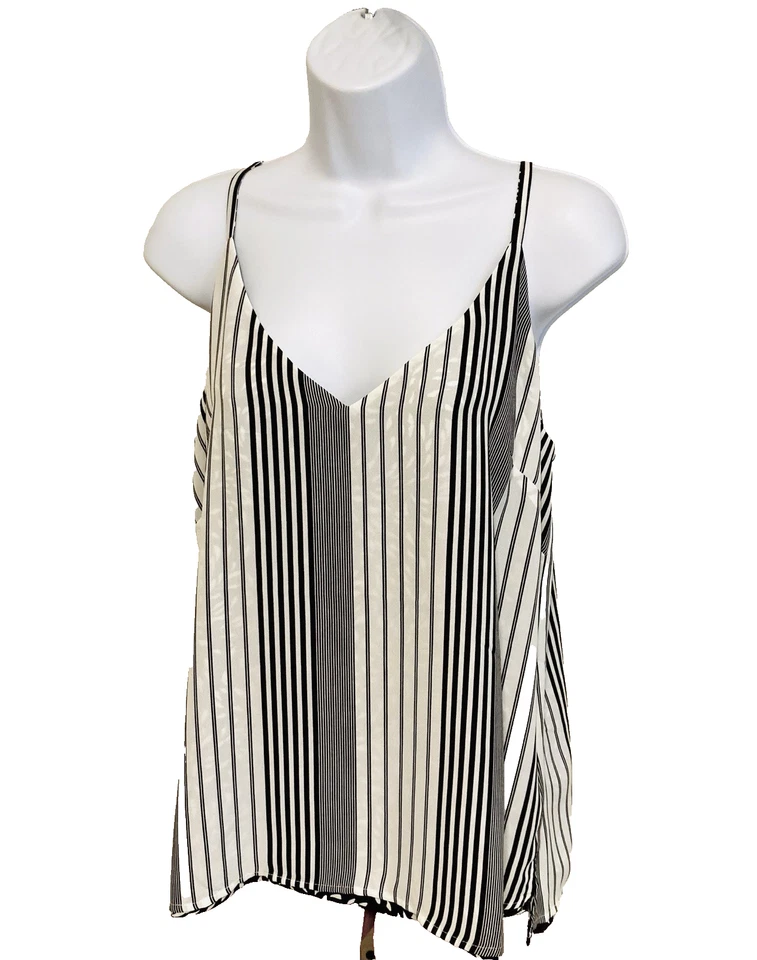 Camiseta sin mangas reversible cami sin mangas negra blanca mercado negro de la Casa Blanca talla L Foto 2 de 4