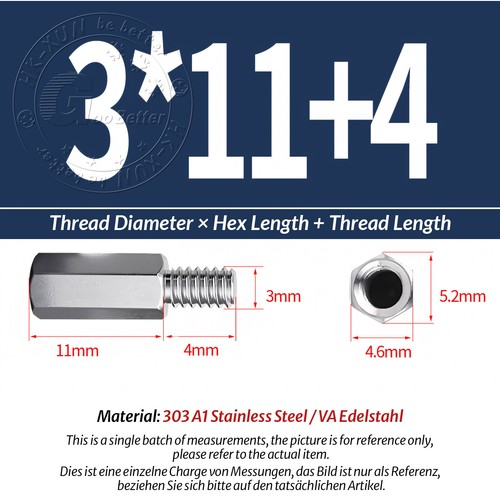 M2-M10 Male-Female Stainless Steel Hex Standoff Screw Spacer Pillar Hex Support - Picture 63 of 180