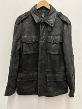 Versace Jeans Couture Ittierre Made in Italy Black Leather Biker Jacket XL