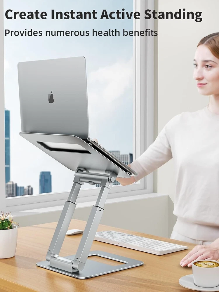 Adjustable Rotating Telescopic Laptop Stand for Desk Extendable with 360 Spin Adjustable Rotating Telescopic Laptop Stand for Desk Extendable with 360 Spin