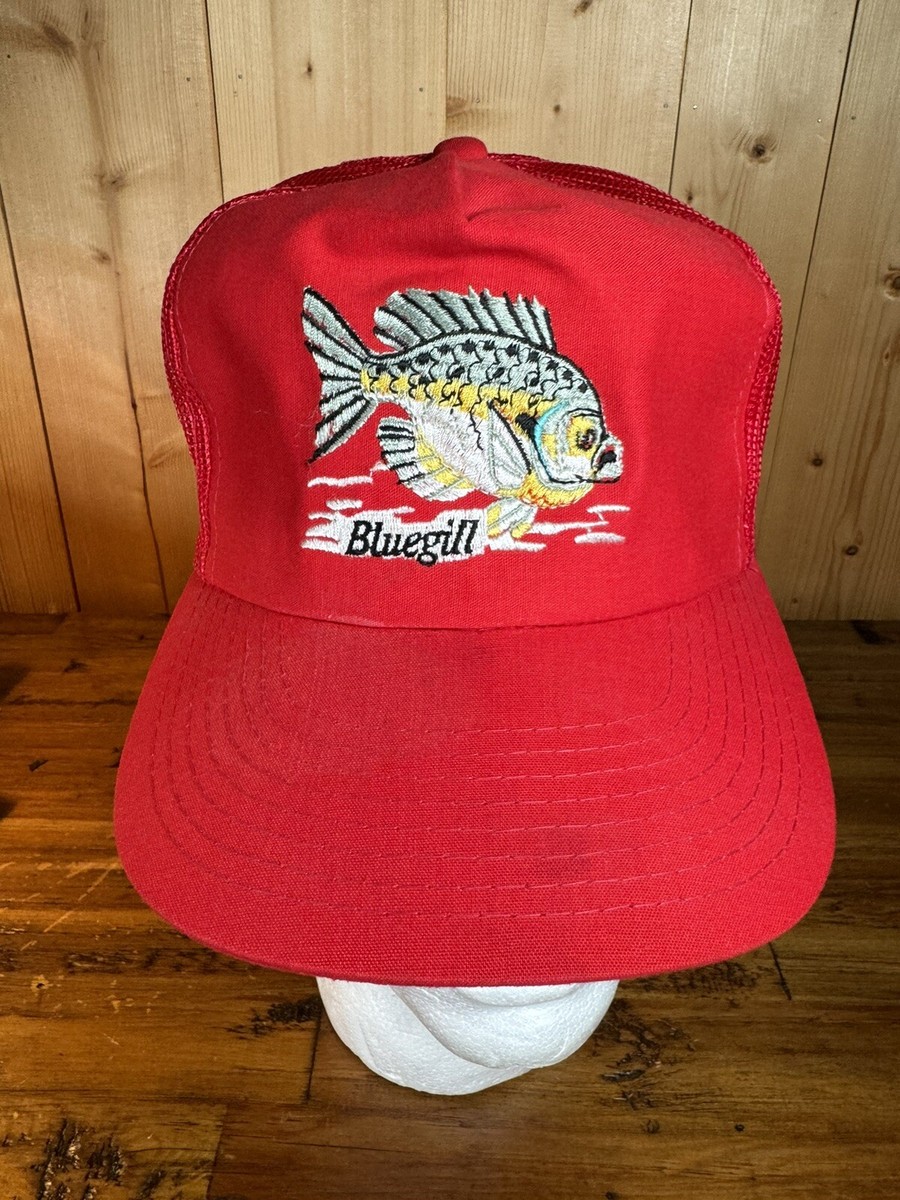 Trucker Hat Baseball Snapback Red Bluegill Fishing Made in USA