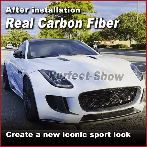 Fit For Jaguar F-type 2013-16 Real Carbon Fiber Front Bumper Grill Grille Frame  - Bild 3 von 13