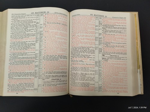 1965 Holy Bible Standard Reference Bible Blue Ribbon Edition Hertel Red Letter - Picture 21 of 24