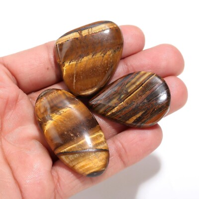 175 CTS 3 STCK. Echtes TIGERAUGE 45 bis 29 MM GROSSHANDEL MENGE AUF STONEBEAD...