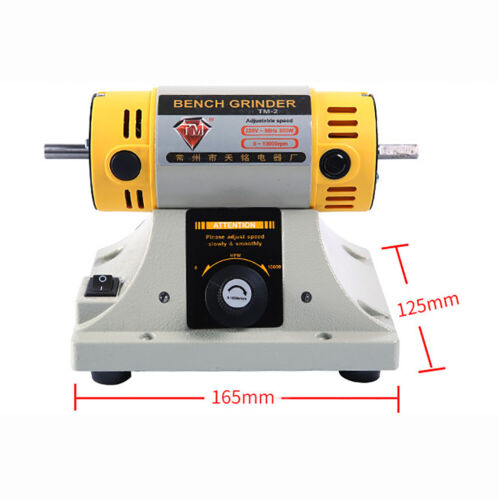 Bench Grinding Machine Gem Jewelry Rock Polishing Machine Bench Lathe 350W TM-2 - Picture 6 of 13