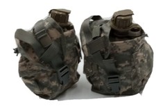 Menge Von 2 US Milit&auml;r 1 Quart Kantine Und Abdeckung Tasche Vgc