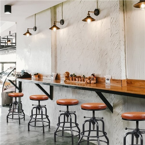 Bar Stool for Kitchen Counter Height Industrial Swivel Bar Stool Metal Stool - Picture 2 of 12