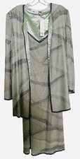 SCALA Dress Women XL Neutral Colors Entirely Beaded 2pc 100 Silk Dress NWT