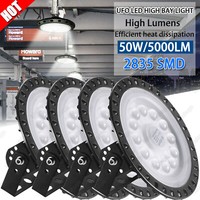 4X 50W Ufo Led Hallenbeleuchtung Industrielampe High Bay Hallenstrahler Kaltweiß
