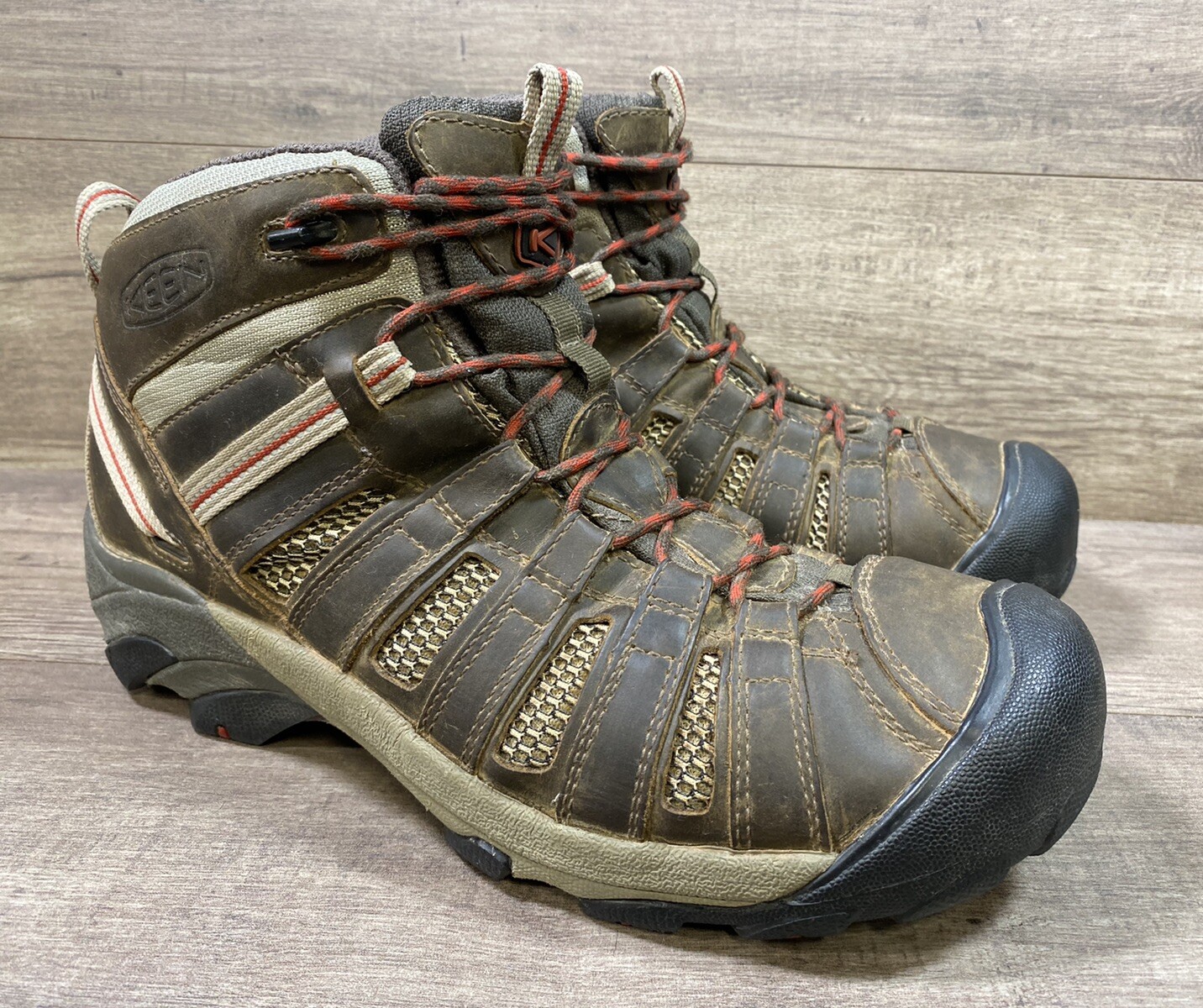 Keen Voyageur stivali da trekking punta media morbida scarpe da campeggio marroni da uomo taglia 11 5