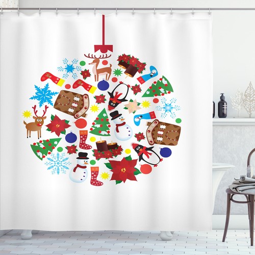Weihnachts-Duschvorhang 180x180 Cm – Winter Soldier Design, Mit Haken, Polyester