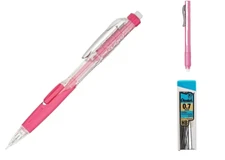 Pentel Twist-Erase Click Pencil Kit 0.7mm Lead Clic Eraser Pink School Office