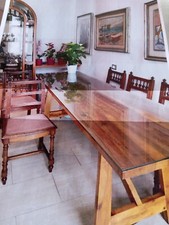 tavolo antico legno Fratino Spagnolo In Noce Nazionale Completo Delle 6 Sedie .