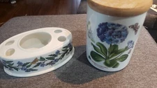 Pre-owned Portmeirion Botanic Garden Primula Canister Veronica toothbrush holder