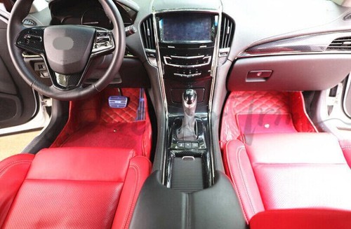 For Cadillac ATS 2014-2017 Carbon Fiber Center Console Gear Shift Panel Trim 4pc - Picture 3 of 11