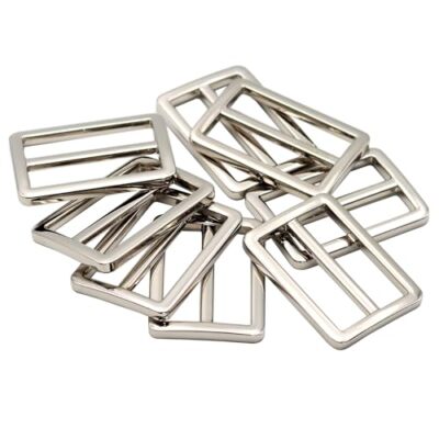 8pcs Flat Metal Slide Buckle Belt Adjuster Sliders Tri Glide Strap Hardware C...
