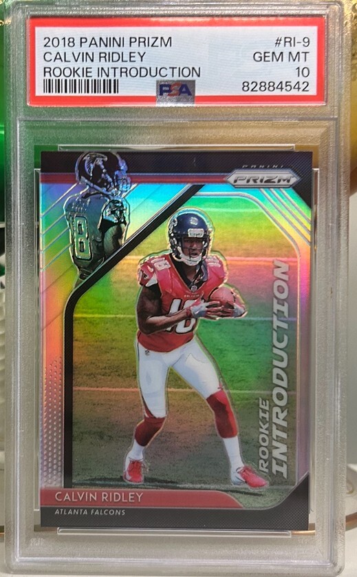 2018 Panini Prizm Calvin Ridley RC Rookie Introduction PSA 10 GEM MT POP 15