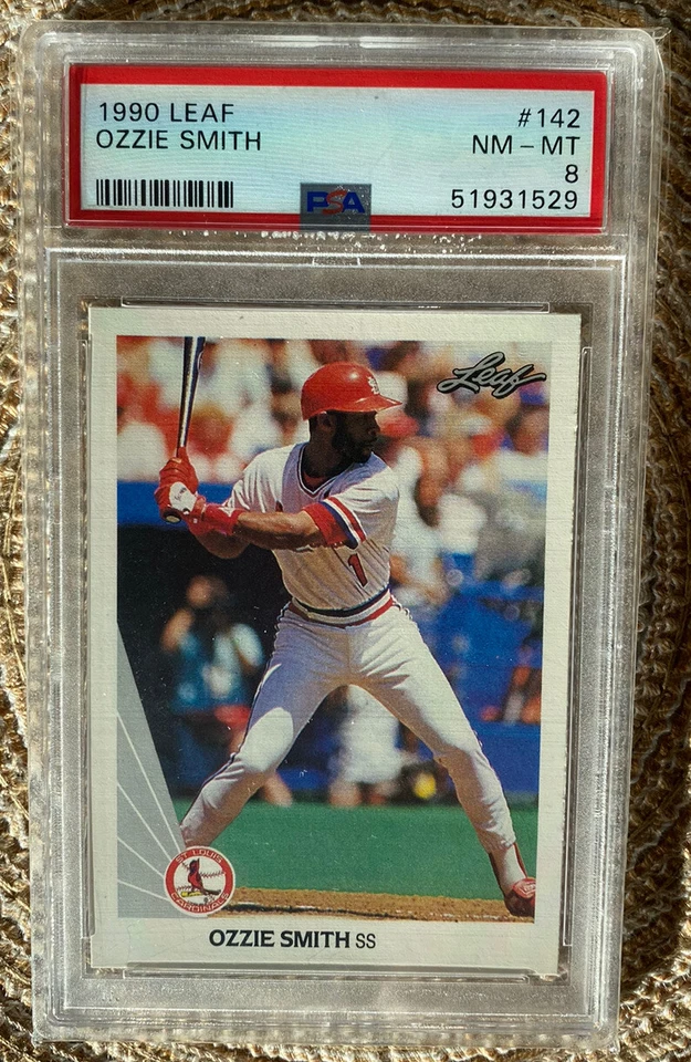 1990 LEAF # 142 Ozzie Smith PSA 8 NM-MT St. LOUIS CARDINALS !!!! - Image 3 of 3