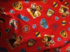 GUC Red Polyester toddler bed size Paw Patrol Dog Puppy Flat sheet ONLY kids