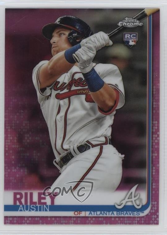 2019 Topps Chrome Update Target Pink Refractor Austin Riley #37 0a6