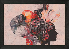 Quadro stampa su tela poster arte da parete con cornice Lady Blossom