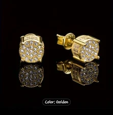 18k Gold Plated Stud earrings with Cubic Zirconia diamonds