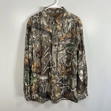 Realtree Shirt Men’s Large Scent Factor Camouflage Vented Outdoors Button Down