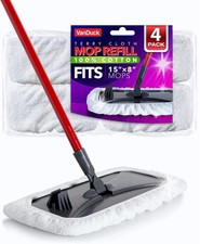 VanDuck 100 Cotton Pad Terry Cloth Mop Refills 15x8 inch 4 Count Pack of 1