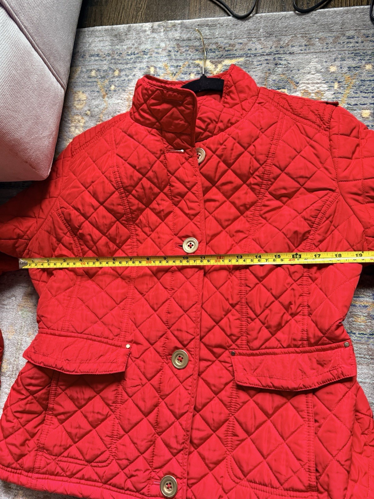 Weatherproof Red Quilted Collared Button Jacket w… - image 8