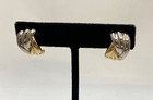14K Two Tone Yellow and White Gold Ribbon Twist Earrings 19mm 2.6g — photo 4