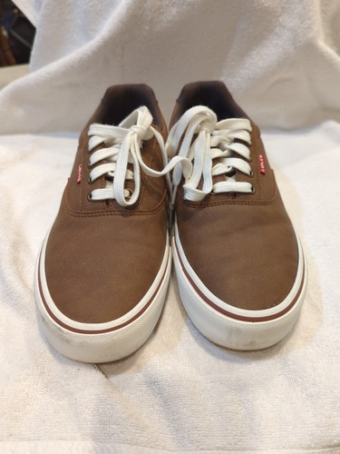 LEVI'S Men Shoe SZ 9 Brown & White LEATHER UPPER Gently Used - Picture 4 of 6