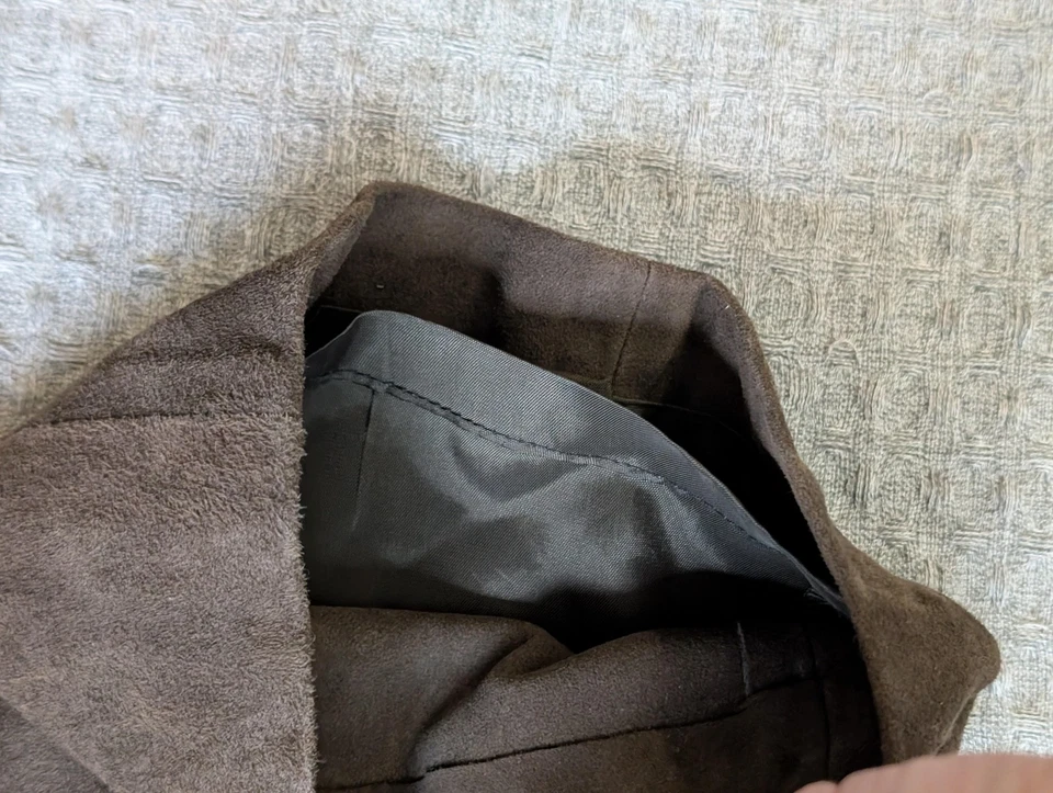 Worth Pants Womens 8 Brown Genuine Leather Straight Leg Suede Lined Classic - Image 3 of 4