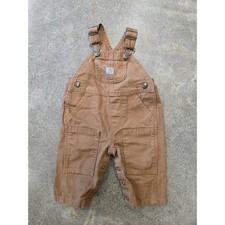 Carhartt Canvas Duck Bib Workwear Utility Overalls Brown 3M
