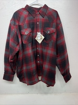 New Men s ELY Cattleman Red Plaid Wool Jacket XL JJ-600