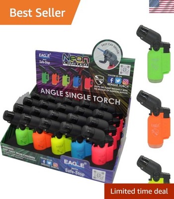 Neon Color Mini Angle-Torch; Flip Cap; 20 pcs./Display.