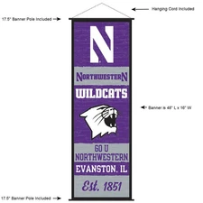 Northwestern University Wildcats Room Banner Poster Art Canvas